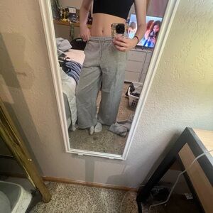 women’s gray wide leg pants
